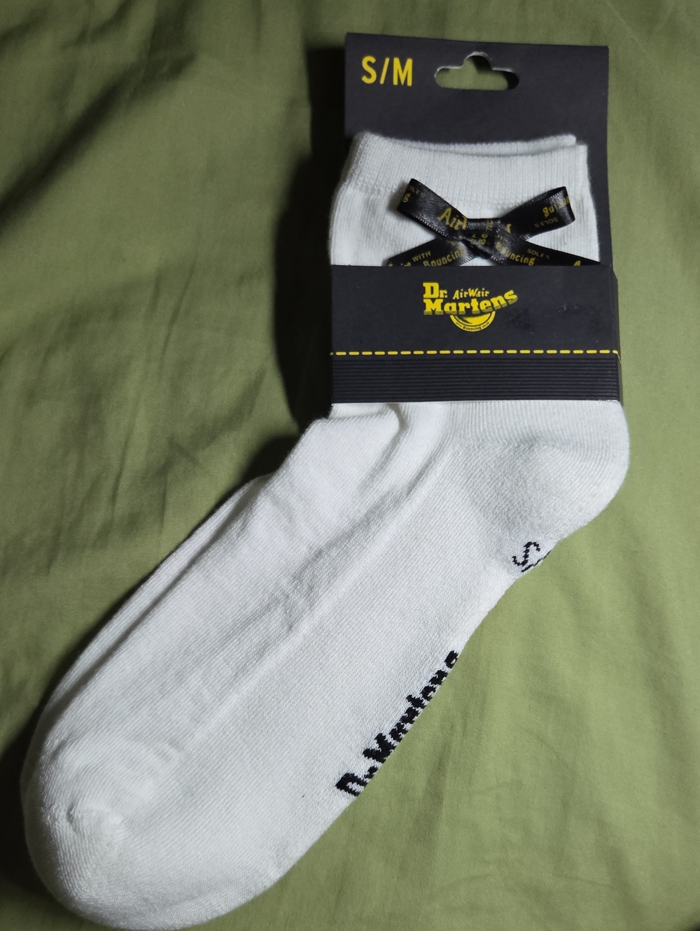 Dr. Martens White Ankle Socks S/M with Branded Trim